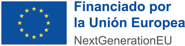 Logotipo de la Unión Europea con el texto "Financiado por la Unión Europea" y "NextGenerationEU", representando el apoyo financiero de la UE para proyectos de desarrollo sostenible.